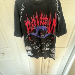 Civil Regime Teen Titans Raven Tee with Red Flames